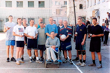 Christian volleyball team in Jelgava prison