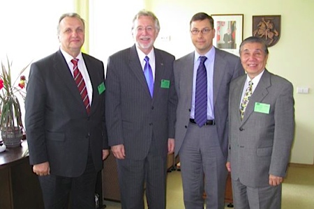 Third from the left: Honourable Gintaras Steponavicius, MP, Head of Religious Affairs of the Lithuanian Parliament.