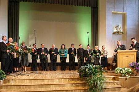 Newly elected Baltic Union Conference administration and department leaders. Closing worship service of the Baltic Union Conference Constituency meeting [Rīga, Latvia] 2009.06.06.
