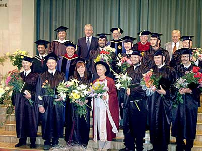 The first 10 Pastor education programme graduates at the graduation ceremony in Riga, Latvia. July 27, 2002.
