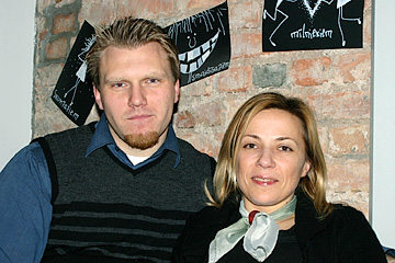 Giedrius Rimša with his wife Šarune, from Lithuania. Riga, 2004